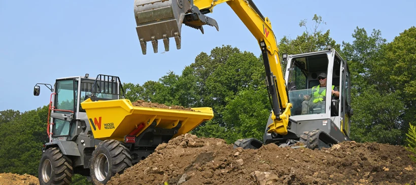 Wacker Neuson wheeled excavator and  Dual View wheel dumper